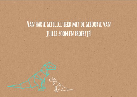 Felicitatie - Dino origami broer 3