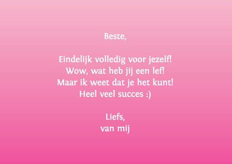 Felicitatie eigen bedrijf lady boss 3