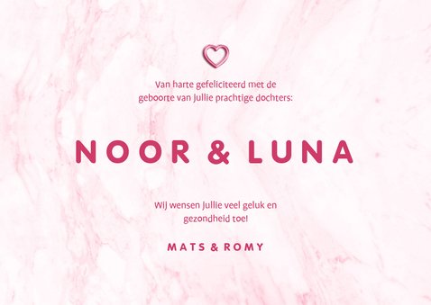 Felicitatie folieballon roze 'Hoera, een tweeling!' 3