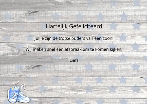Felicitatie geboorte jongen ster 3