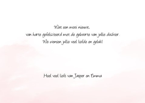 Felicitatie Geboorte roze bloem 3