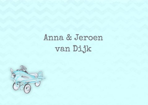 Felicitatie geboorte vliegtuig 3