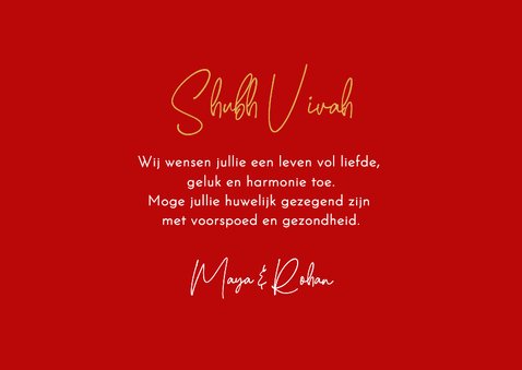 Felicitatie Hindoestaanse bruiloft rood hartjes mandala 3