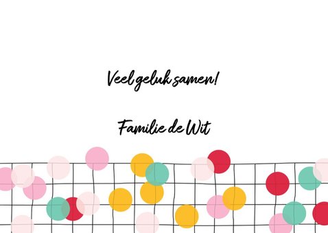 Felicitatie huwelijk confetti hart goud 3