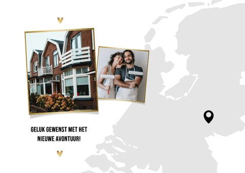 Felicitatie nieuwe woning in andere woonplaats landkaart 2
