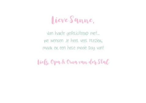 Felicitatie paard divers roze bling 3