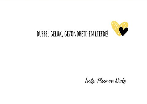 Felicitatie - tweeling dubbel gefeliciteerd 3