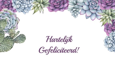 Felicitatie vetplant aquarel 2