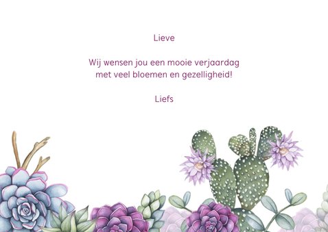 Felicitatie vetplant aquarel 3