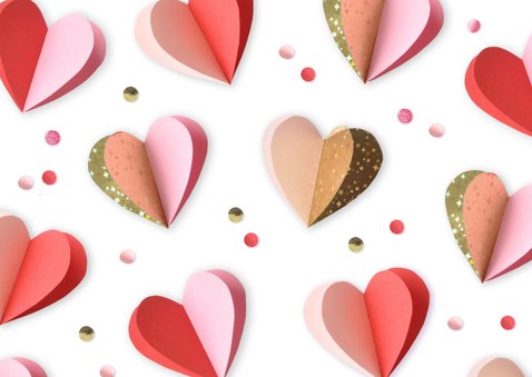 Felicitatiekaart 12,5 jaar getrouwd hartjes confetti 2