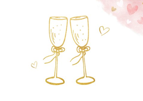 Felicitatiekaart 40 jarig huwelijksjubileum gouden toast 2
