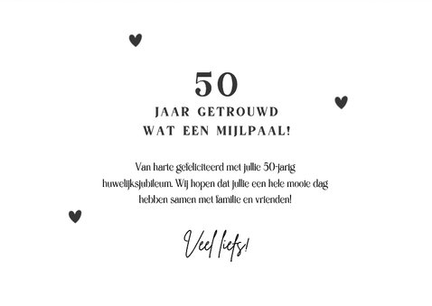 Felicitatiekaart 50 jaar getrouwd 'proost' met 2 oudjes 3