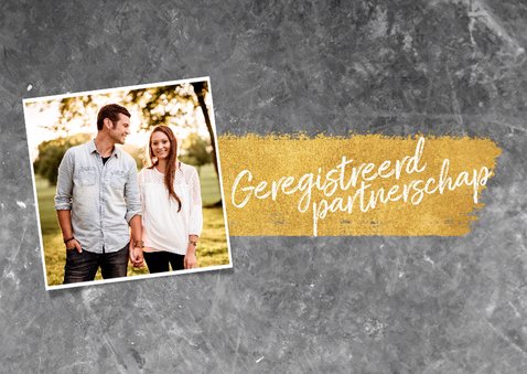 Felicitatiekaart betonlook geregistreerd partnerschap 2
