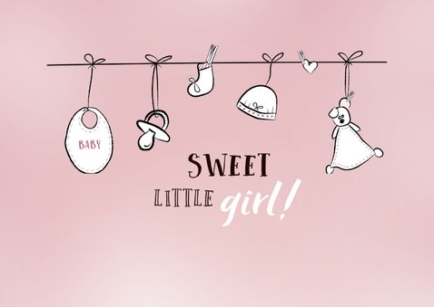 Felicitatiekaart bij de geboorte van een meisje / dochter 2