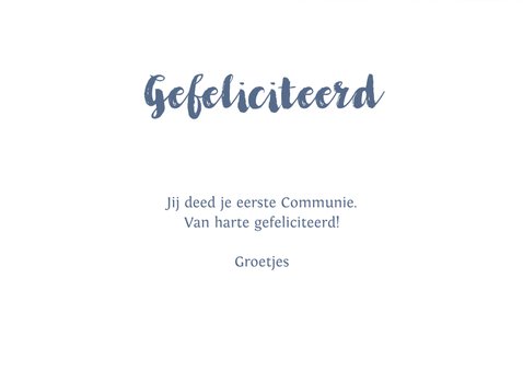 Felicitatiekaart communie doopsel gezegend christelijk 3