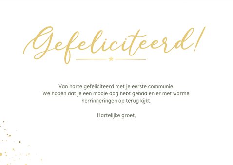 Felicitatiekaart communie met foto's voor een jongen 3