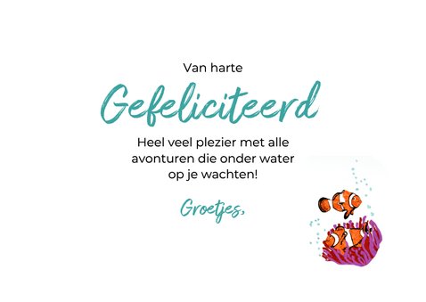 Felicitatiekaart duikbrevet een nieuwe wereld 3