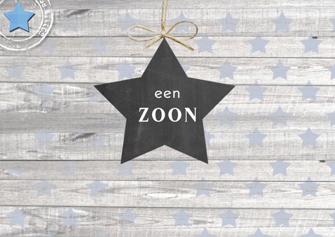 Felicitatiekaart geboorte jongen ster 2