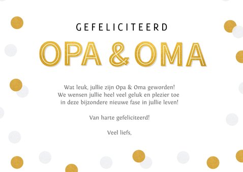 Felicitatiekaart geboorte kleinkind - opa & oma confetti 3