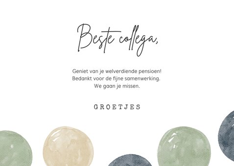 Felicitatiekaart geniet van je pensioen mint blauw 3