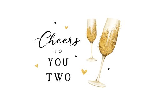 Felicitatiekaart geregistreerd partners champagne hartjes 2