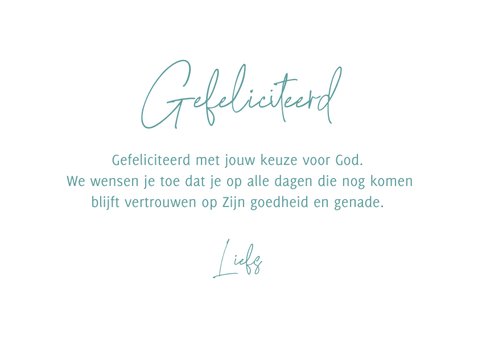 Felicitatiekaart Gods liefde belijdenis gefeliciteerd 3