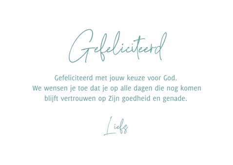 Felicitatiekaart Gods liefde belijdenis gefeliciteerd 3