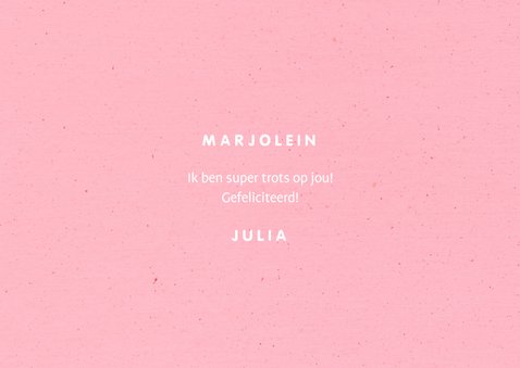 Felicitatiekaart 'HOERA' regenboog roze 3