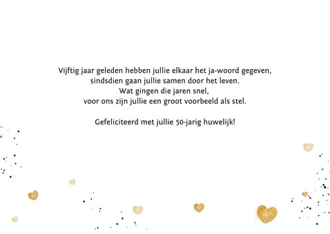 Felicitatiekaart jubileum trouwdag hart goud champagne 3