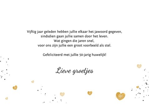 Felicitatiekaart jubileum trouwdag hart goud champagne 3