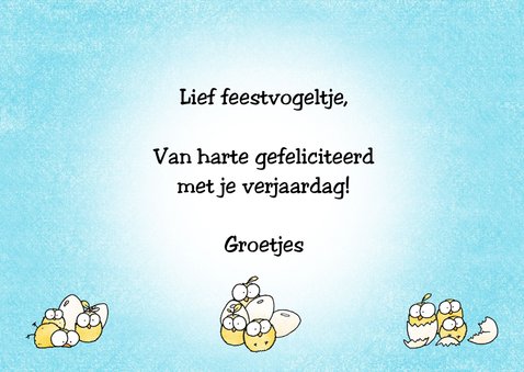 Felicitatiekaart met een eekhoorntje en heel veel kuikentjes 3