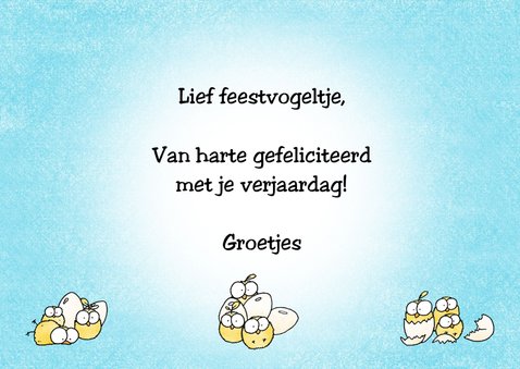 Felicitatiekaart met een eekhoorntje en heel veel kuikentjes 3