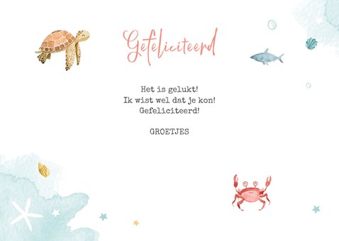 Felicitatiekaart met zeemeermin dieren water foto 3