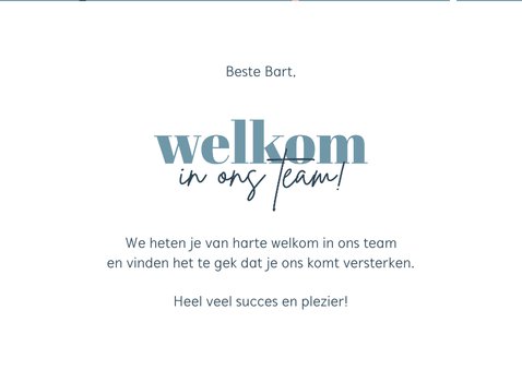 Felicitatiekaart Nieuwe Collega Welkom In Ons | Kaartje2go