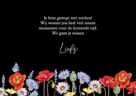 Felicitatiekaart pensioen veldbloemen 3