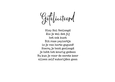 Felicitatiekaart rijbewijs auto confetti goud gefeliciteerd 3