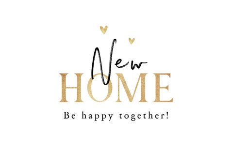 Felicitatiekaart samenwonen huisje goud gefeliciteerd 2