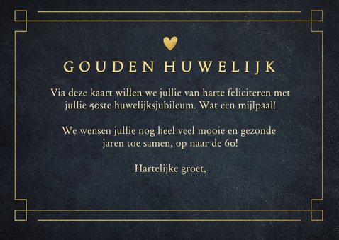 Felicitatiekaart trouwdag gouden huwelijk - vintage look 3