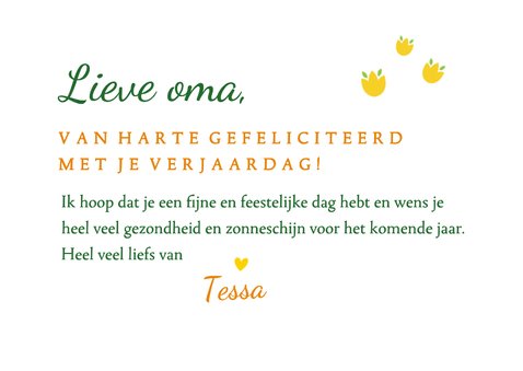 Felicitatiekaart verjaardag oma narcissen 3