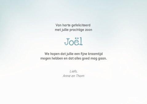 Felicitatiekaart voor bij de geboorte van een jongen / zoon 3