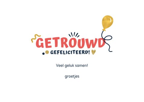 Felicitatiekaart Yes getrouwd feestelijk 3