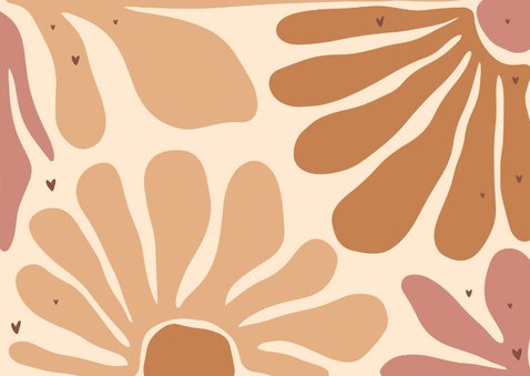 Felicitatiekaartje meisje met abstracte bloemen 2