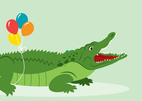Felicitatiekaartje met krokodil en stokstaartje 3