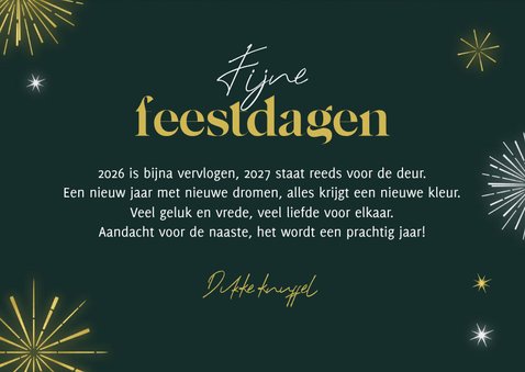Fijne kerst gelukkig 2027 kerstkaart vuurwerk sterren foto's 3