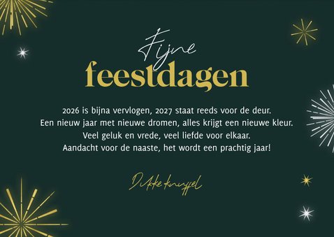 Fijne kerst gelukkig 2027 kerstkaart vuurwerk sterren foto's 3