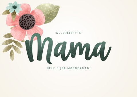 Fleurige moederdag kaart met bloemen, plantjes 'Mama' 2