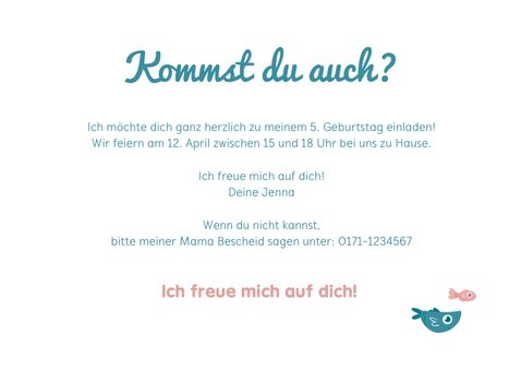 Foto-Einladung Kindergeburtstag Meerjungfrau 3