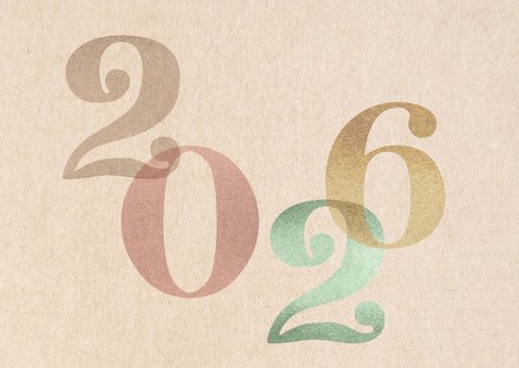 Foto kerstkaart 2026 roest bruin retro 2