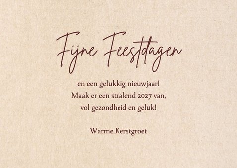 Foto kerstkaart 2027 roest bruin retro 3