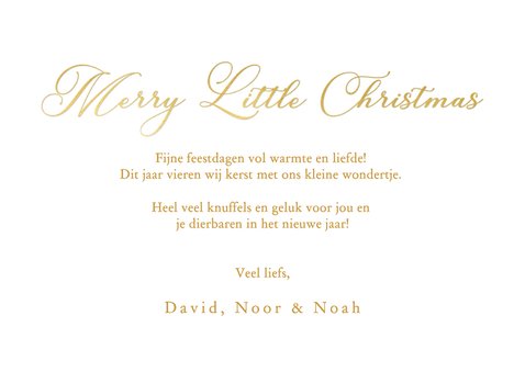 Foto kerstkaart fotocollage baby klassieke gouden typografie 3